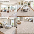 Vaukki 8x10 Area Rug for Living Room, Soft Fluffy Washable Modern Floral Indoor - Image 4