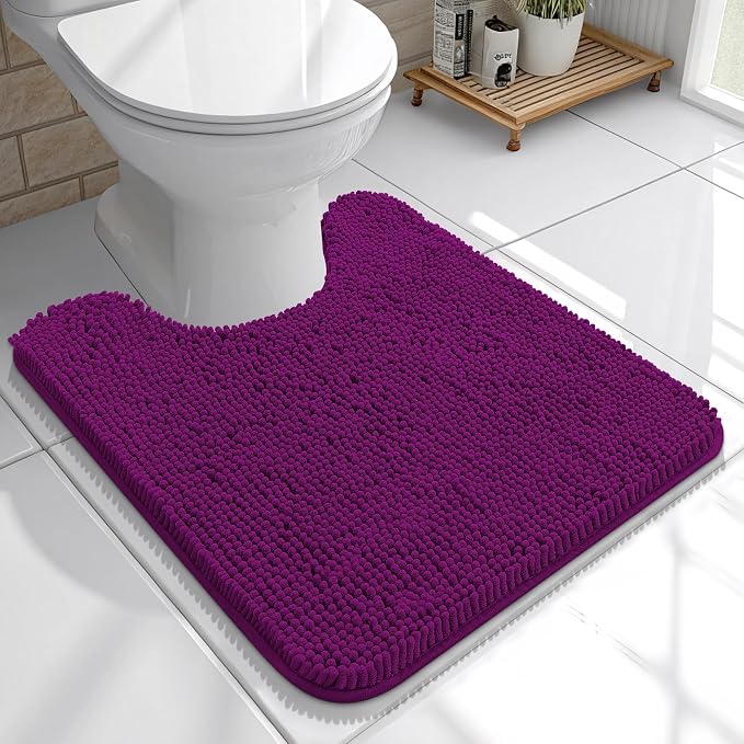 OLANLY Toilet Rugs U-Shaped 20x20, Extra Soft Absorbent Chenille Contour by OLANLY