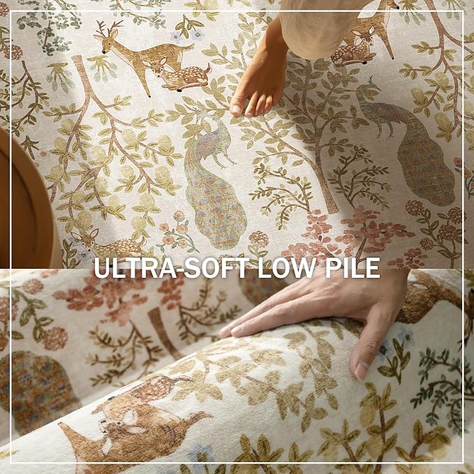 Machine Washable Rugs for Living Room: 9x12 Bedroom Rug Vintage Area Rug Stain - Image 3