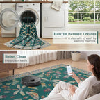 DCX 4x6 Washable Insect Rug, Vintage Gothic Deep Teal Rug - Image 6