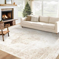 Area Rug 6x9 Washable Rug, Vintage Boho Medallion Rugs Non-Slip Soft Low Pile by VECARF