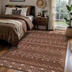 SERISSA 4x6 Area Rugs for Living Room, Washable Non-Slip Coffee Brown Boho Rug - Image 2