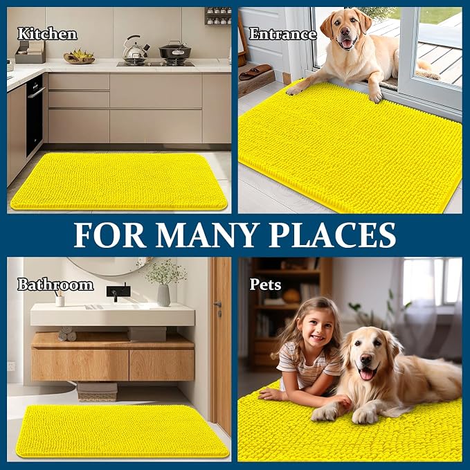 OLANLY Dog Door Mat for Muddy Paws 36x24, Absorbs Moisture and Dirt, Absorbent - Image 8