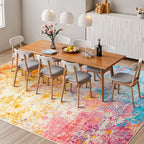 Rugflix 6x9 Area Rugs for Living Room, Washable Colorful Rainbow Rug - Image 3
