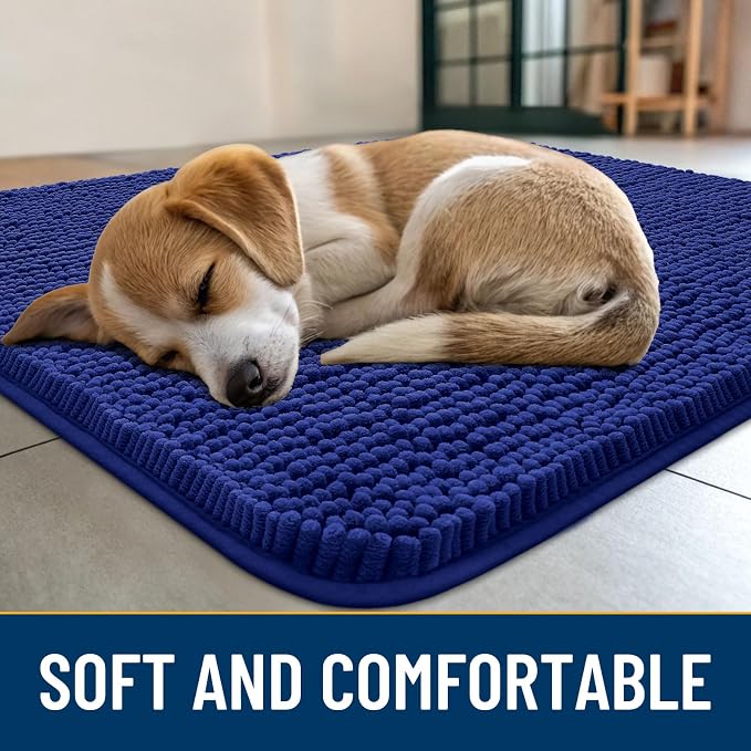 Smiry Dog Door Mat for Muddy Paws 59x24, Absorbent Dirt Trapper, Non-Slip - Image 2