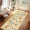 RELEANY Floral 2x6 Area Rugs Washable Print Boho Cute Carpet Non Slip Flower by RELEANY
