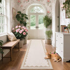 GarveeHome Scalloped Beige 2.5x8 Runner Rug - Image 2