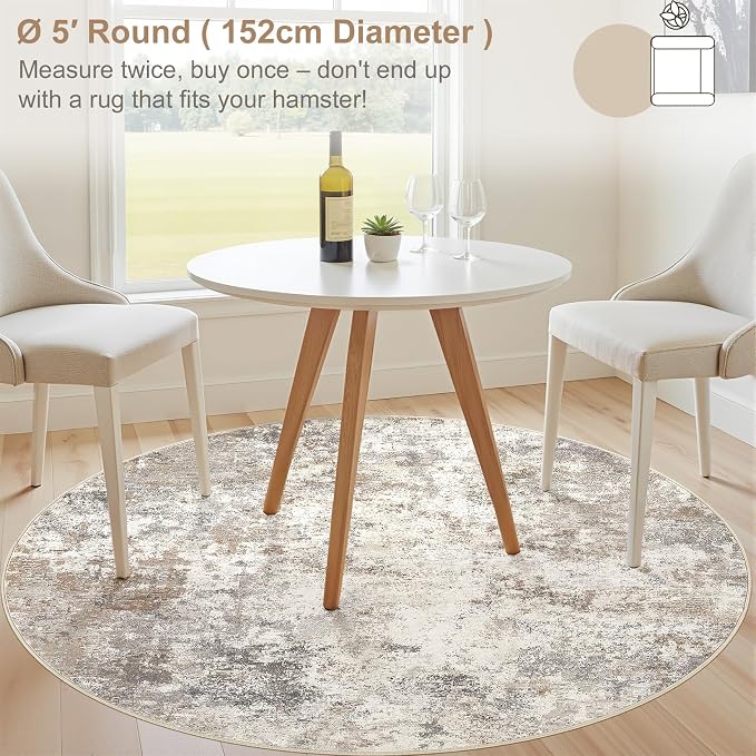 UERMEI 5ft Round Area Rug Living Room Rugs - Image 4