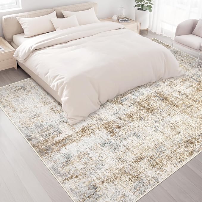 Area Rugs 8x10 Living Room: Washable Rug Modern Abstract Large Rugs Soft Non - Image 4