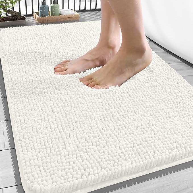 OLANLY Bathroom Rugs 34x21, Extra Soft Absorbent Chenille Bath Rugs, Rubber by OLANLY