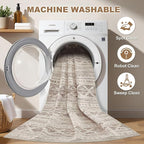 Nakagishi 9x12 Area Rugs Living Room: Washable Boho Large Neutral Soft - Image 2