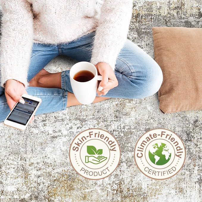 3x6 Washable Non-Slip Kitchen Runner Rug – Modern Abstract Wide Carpet Runner - Image 9