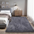 KICHOWUA Thick Area Rug Grey Fluffy 4x6 by KICHOWUA