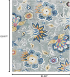 Lahome Floral Indoor Outdoor Rug 8x10, Non Slip Outdoor Patio Rug - Image 2