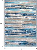 Lansny Small Abstract Area Rug, Entryway Rug Washable Door Mat Indoor Entrance - Image 2
