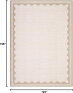 GarveeHome Scalloped Beige Washable Rugs 10x13 Rug - Image 2
