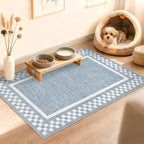 Small Area Rug 2x3 Modern Checkered Entry Rug Solid Color Scalloped Kitchen - Image 2