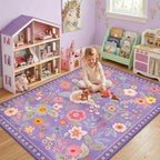 RELEANY Floral 5x8 Area Rugs Washable Print Boho Cute Carpet Non Slip Flower - Image 6
