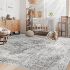 Area Rug 6x9 Washable Rug, Vintage Boho Medallion Rugs Non-Slip Soft Low Pile - Image 3