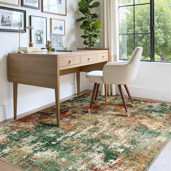 RELEANY Washable Area Rugs 4'x6' Non-Slip Modern Abstract Soft - Image 4