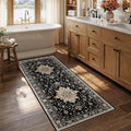 RELEANY Area Rugs Runner 2'6"x5' Washable Non-Slip, Floral Vintage Distress by RELEANY