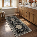 RELEANY Area Rugs Runner 2'6"x5' Washable Non-Slip, Floral Vintage Distress by RELEANY