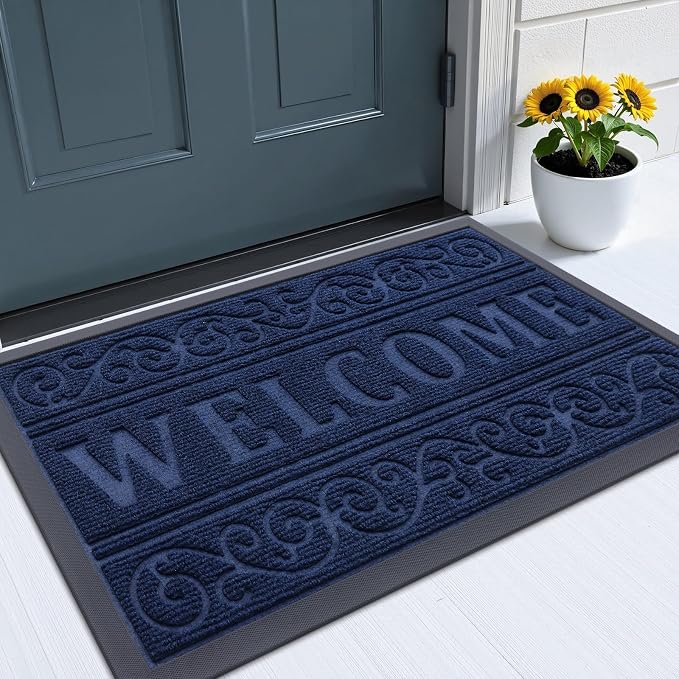 OLANLY Welcome Door Mat Indoor Outdoor Entrance, Heavy Duty Sturdy Front Door by OLANLY
