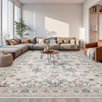Rugxara 10x14 Rugs for Living Room & Bedroom, Floral Washable Rug, Boho Area Rug - Image 2