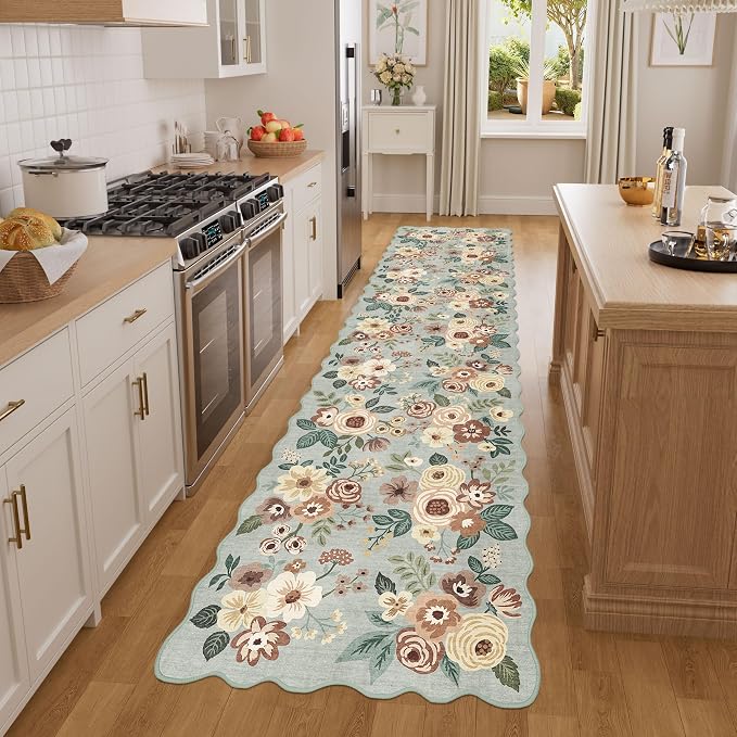 DUKINO 2x8 Washable Runner Rug, Soft Floral Hallway Rug Runner - Image 3