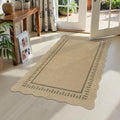 LIVEBOX Scalloped Washable 3x5 Outdoor Rug, Easy Jute Tan Rugs by LIVEBOX