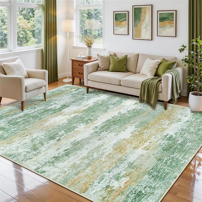 5x7 Area Rugs for Living Room Rug Washable: Abstract Rug for Dining Room - Image 3