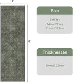 GENIMO Washable Floral Runner Rug 2x6, Non-Slip Long Hallway Carpet - Image 2