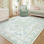 CAPALOCA Machine Washable Rugs Nursery Rug 5x8 Cute Girl Non Slip Low Pile by CAPALOCA