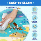 Blue Ocean Themed Rug for Kids Room – 5x8 Underwater Play Mat - Image 3