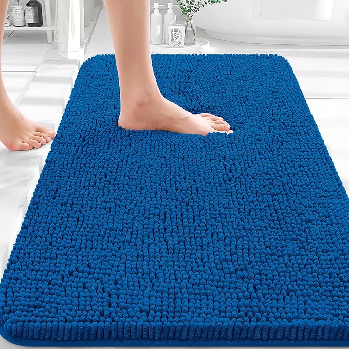 OLANLY Bathroom Rugs 30x20, Extra Soft Absorbent Chenille Bath Rugs, Rubber by OLANLY