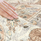 8x10 Washable Area Rug: Vintage Neutral Soft Non Slip Thin Large Floor Carpet - Image 5