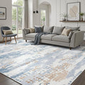 DCX Abstract Area Rug 9x12, Washable Blue Modern Rug by DCXWashableRug