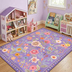 RELEANY Floral 6x9 Area Rugs Washable Print Boho Cute Carpet Non Slip Flower - Image 2