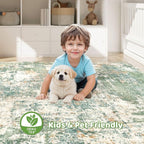LOONGRUG 5x7 Area Rugs Living Room: Washable Large Abstract Soft Green Rug - Image 7