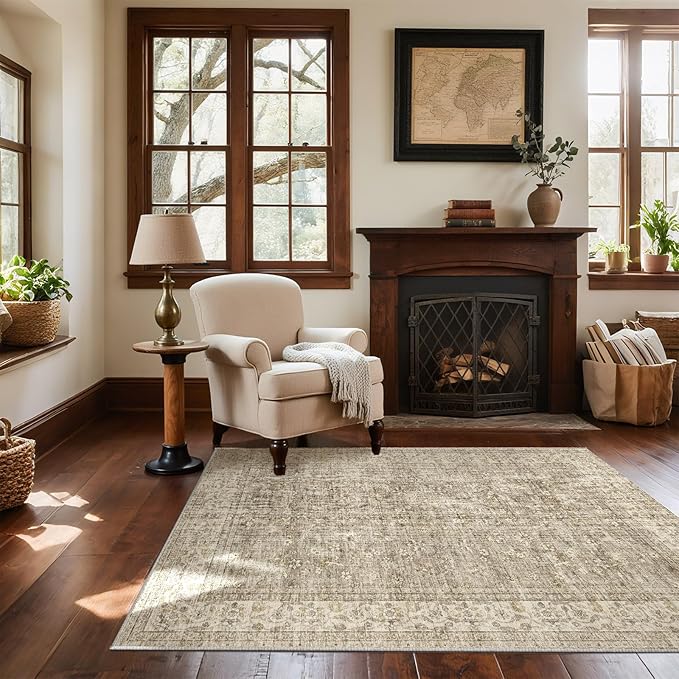Washable Entryway Small Area Rugs: Door Mat Indoor Entrance 4x6 Boho Rug Stain by palohom