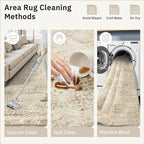 Soalmost 5x7 Area Rugs Brown Low Pile Indoor Washable Trendy Faded Style Floral - Image 8