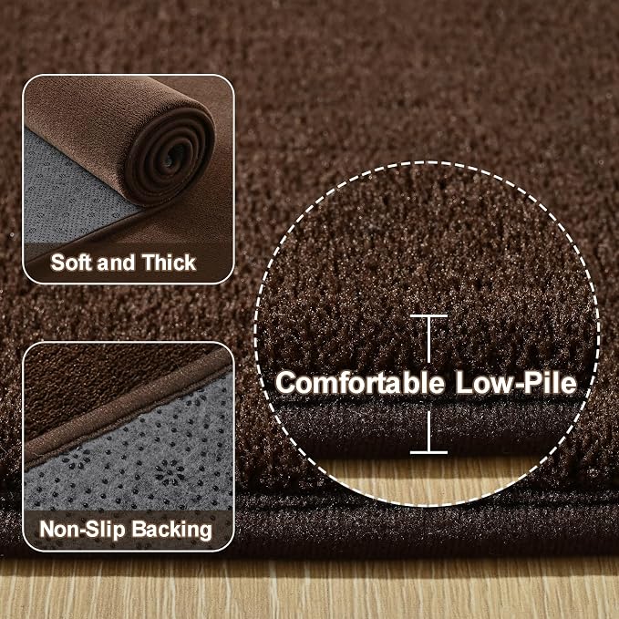Amearea Large Modern Area Rugs for Bedroom Living Room, 6x9 Feet Brown - Image 3