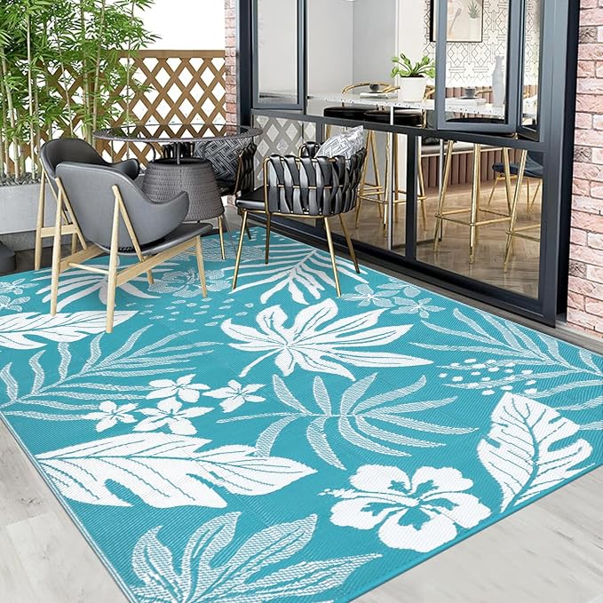 Pauwer Waterproof Outdoor Rug 6x9, Reversible Plastic Straw Patio Camping Rug - Image 7