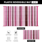 HUGEAR Outdoor Waterproof Rug 6'x9' Plastic Straw Rugs Washable Reversible - Image 2