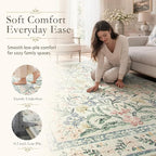 Wonnitar Boho Floral Washable Rugs 5x7, Soft Area Rugs - Image 6