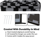 SAND MINE Waterproof Outdoor Rug 9x18 ft, Plastic Reversible Rug, Modern Area - Image 4