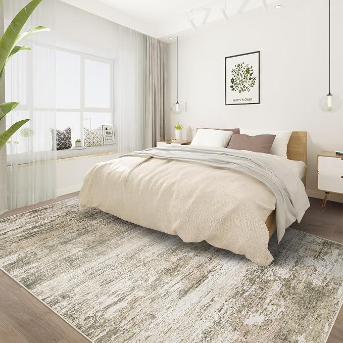 Washable Rug 5x7 Area Rugs for Living Room: Neutral Soft Rug Abstract Non Slip - Image 6