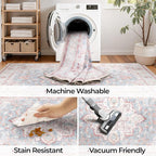 CAPALOCA Machine Washable Rugs Nursery Rug Sq4ft Cute Girl Non Slip Low Pile - Image 6