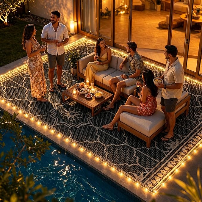9x12Ft Outdoor Rug, Solar Powered Outdoor Rug - Image 4