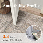 4x6 Washable Vintage Area Rug Brown Oriental Soft Entryway Throw Rug Neutral - Image 5
